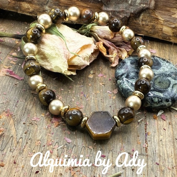 Alquimia Jewelry - Alquimia Brown and Gold Beaded Bracelet